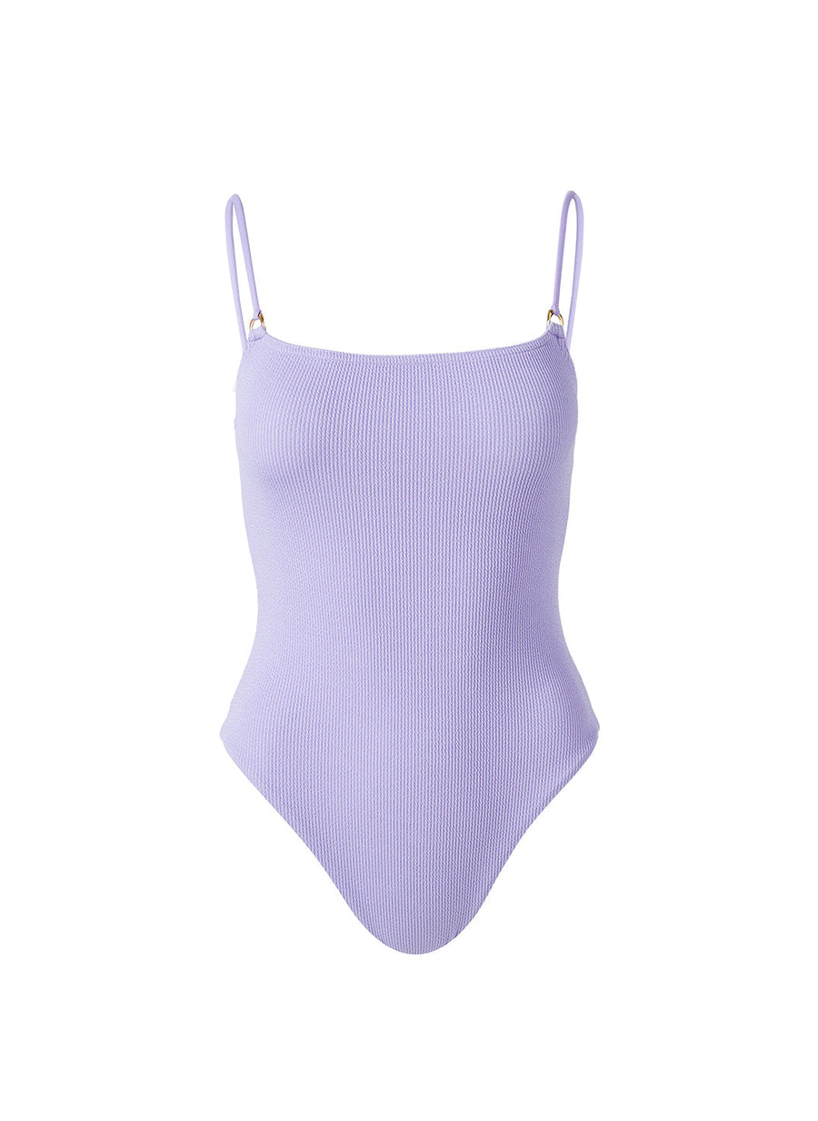 Palma Lavender Ridges Skinny Strap Over The Shoulder Swimsuit | Melissa ...
