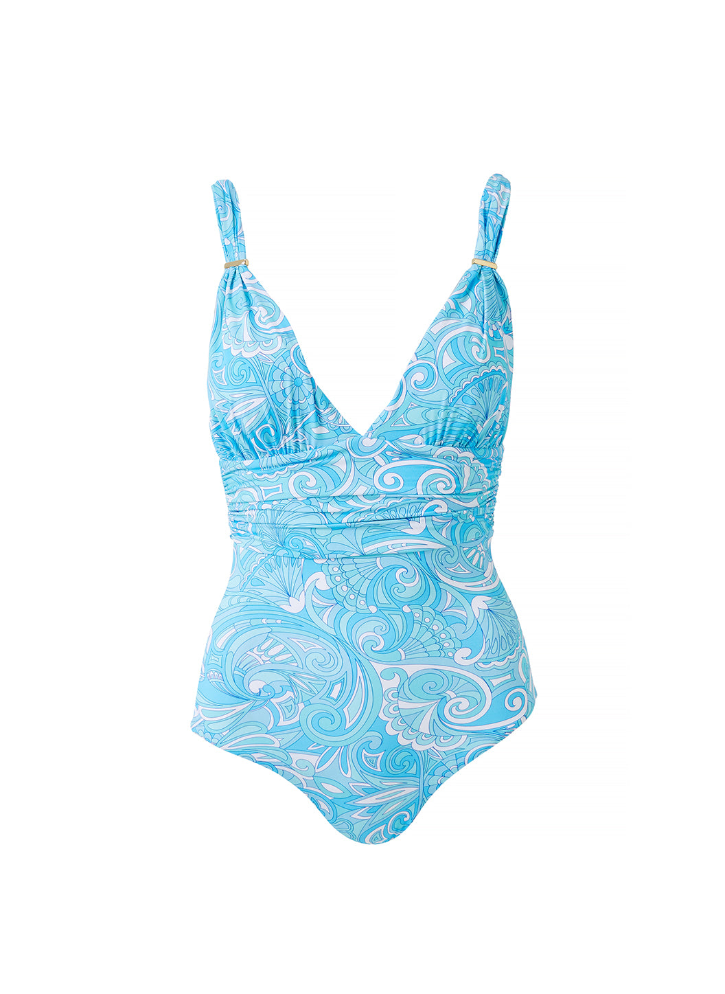 Panarea Blue Mirage Bar Trim Over The Shoulder Swimsuit Melissa