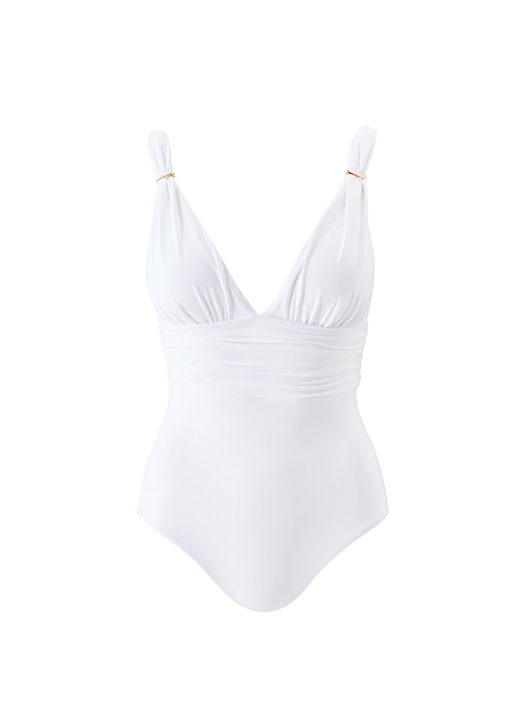 Melissa Odabash Sanremo White Ribbed Swimsuit