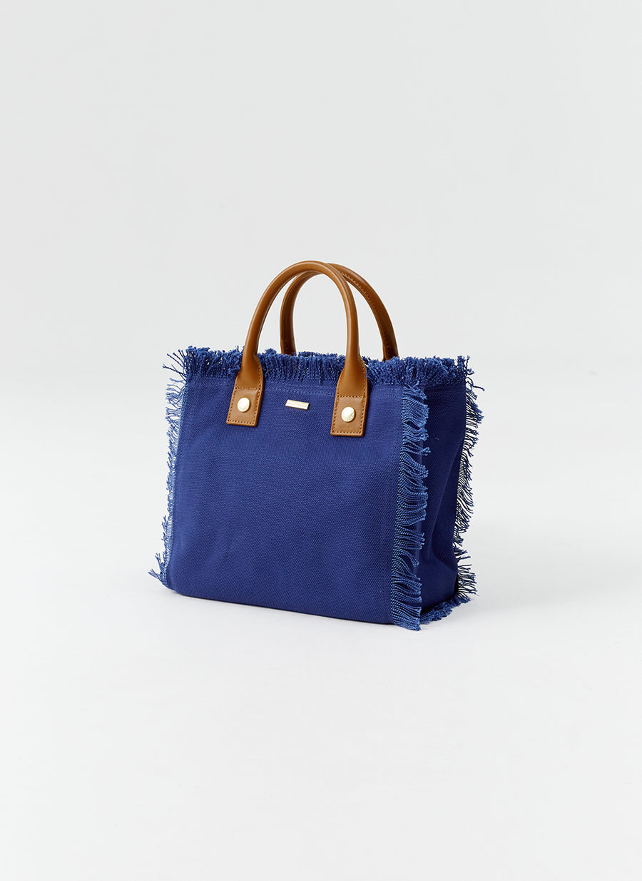 Porto Cervo Navy Tan Tote