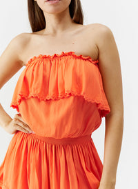 Salma Orange Dress 2024 Closeup