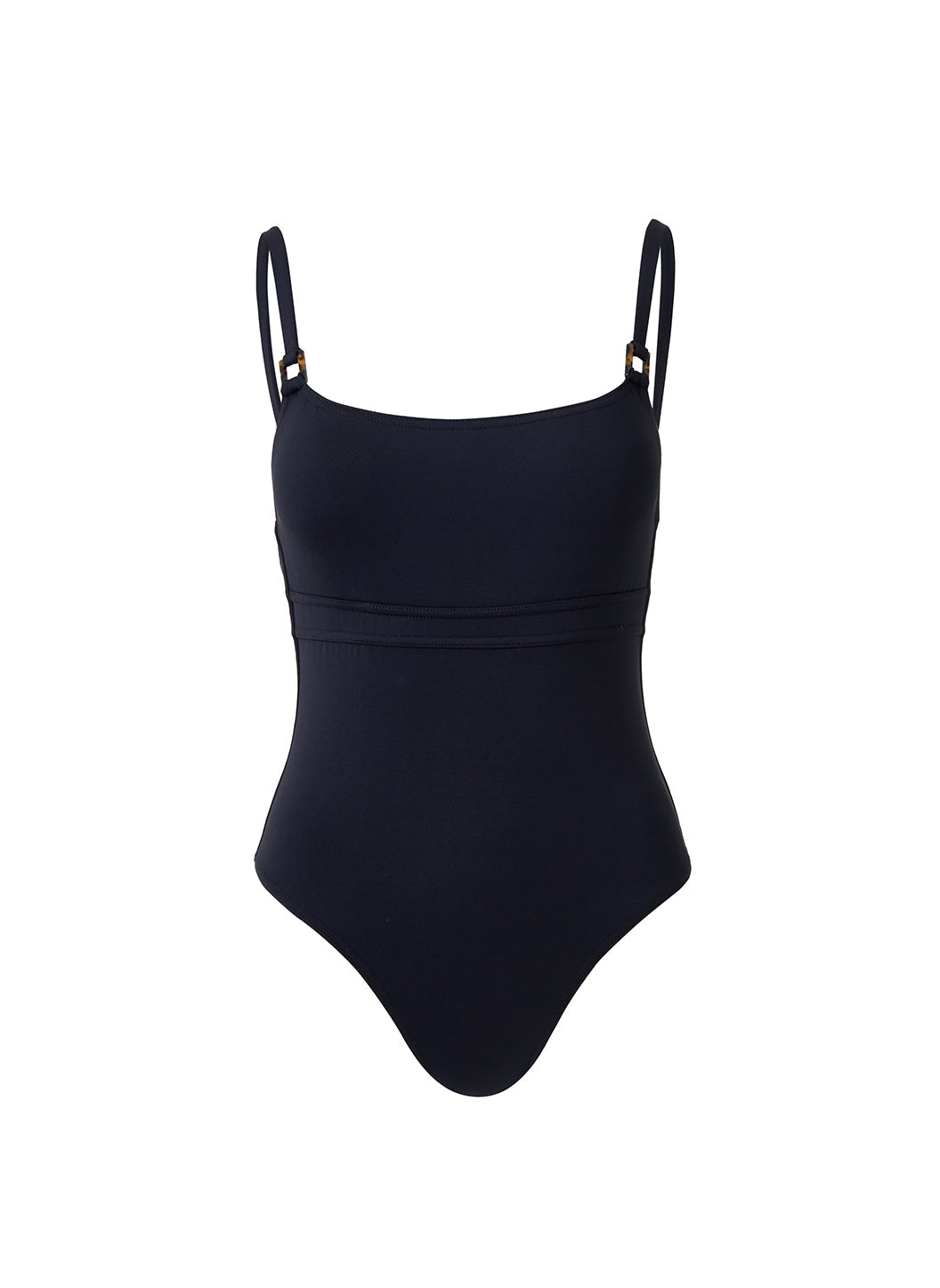 St Lucia Black Rectangle Trim Over The Shoulder Swimsuit Melissa