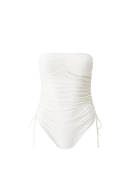 Sydney Ivory Ruched Adjustable Bandeau Swimsuit | Official US Site
