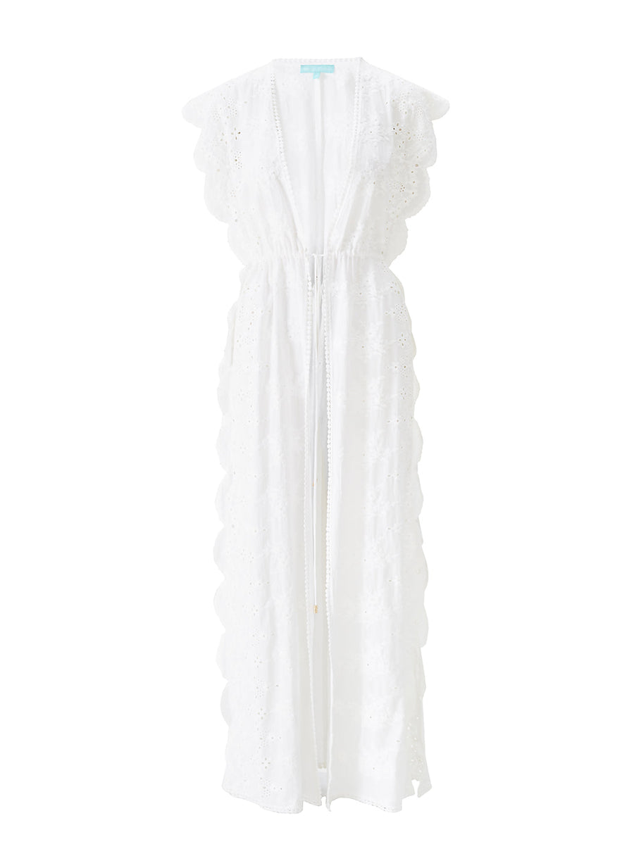 white kaftan beach dress TAJ Mini Beach Kaftan