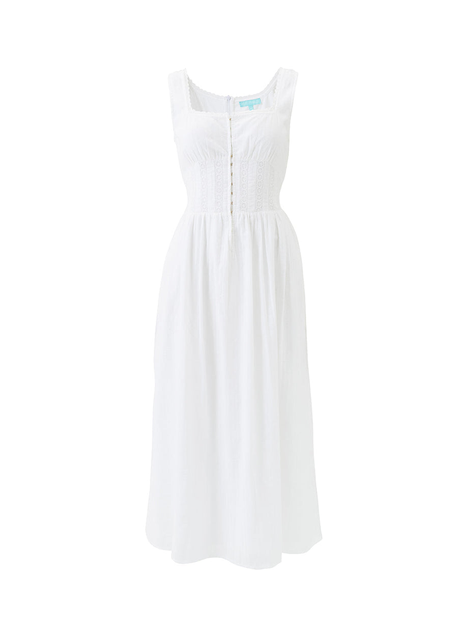 Tammy White Cotton Lace Bodice Dress | Official US Site M Tammy White Cotton Lace Bodice Dress | Official US Site M