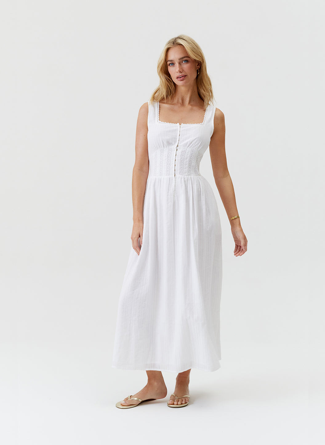 ワンピース ADD WHITE COTTON DRESS Tammy White Cotton Lace Bodice Dress | Official US Site