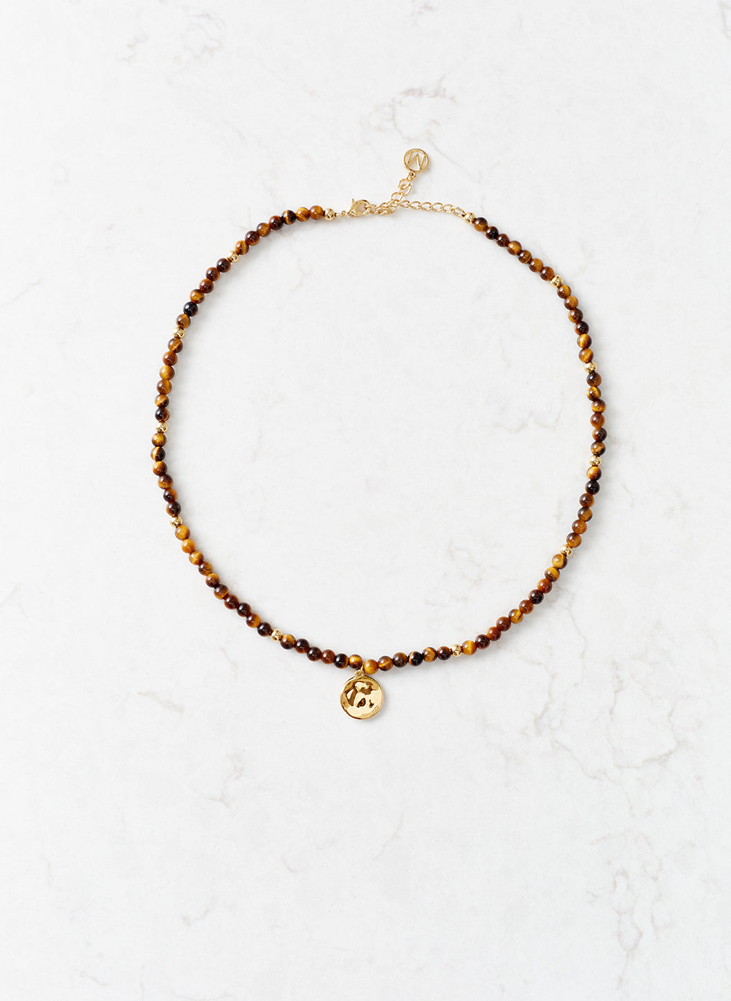 Tigers Eye Beaded Disc Necklace | Official Site