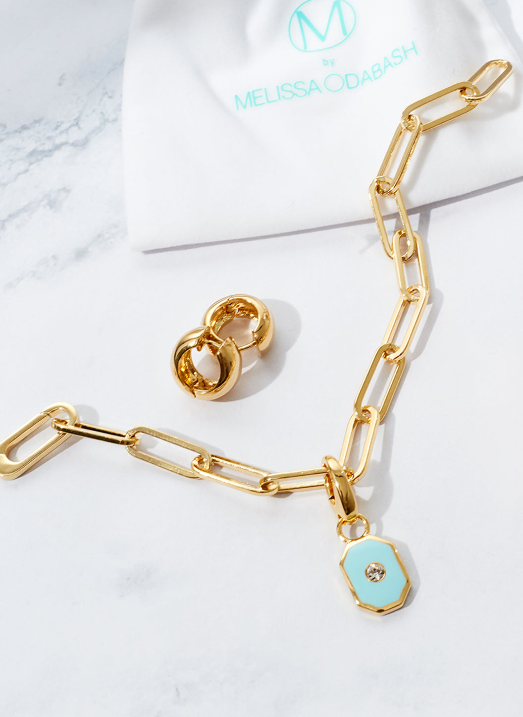 Turquoise And Crystal Octagon Charm | Official Site