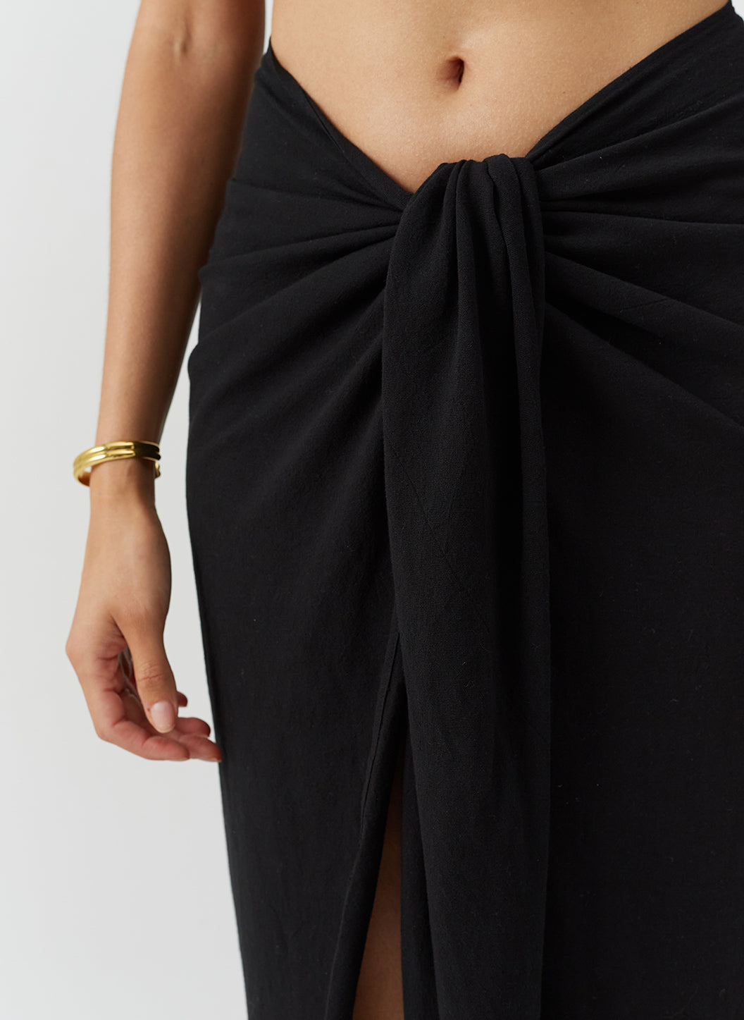 Winnie Black Tie Front Skirt | Official Site