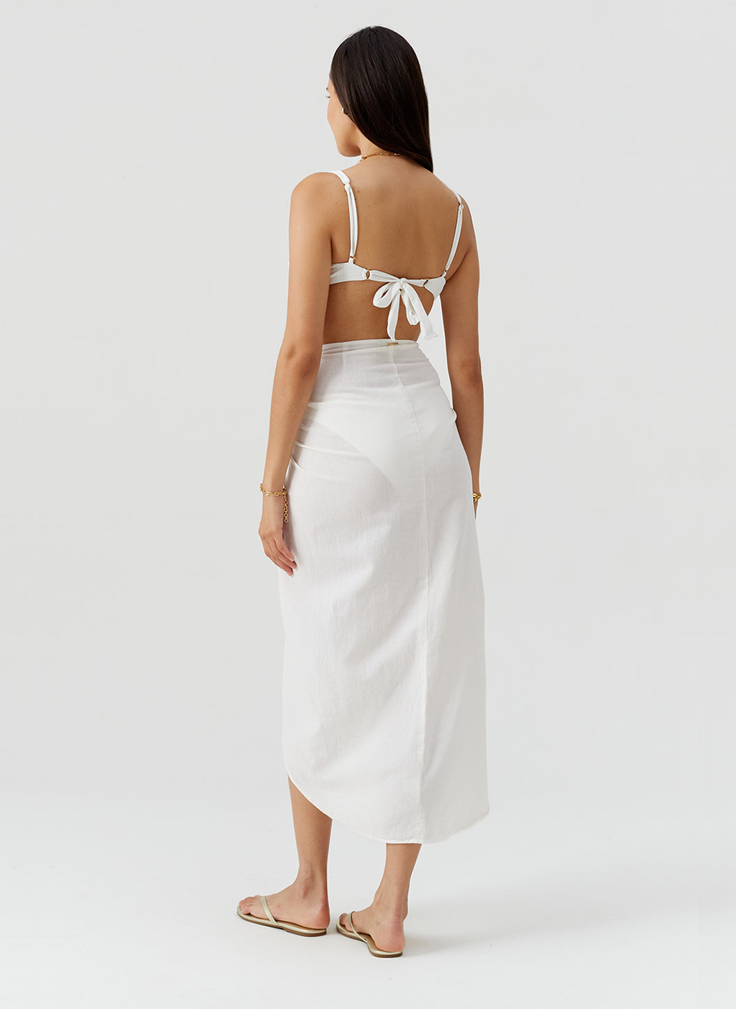 Winnie Ivory Tie Front Skirt | Official Site
