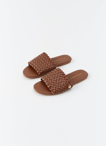 Woven Leather Sandals - Tan Rainbow Woven Leather Sandals - Handmade Artisan | Marrakeche main image 2