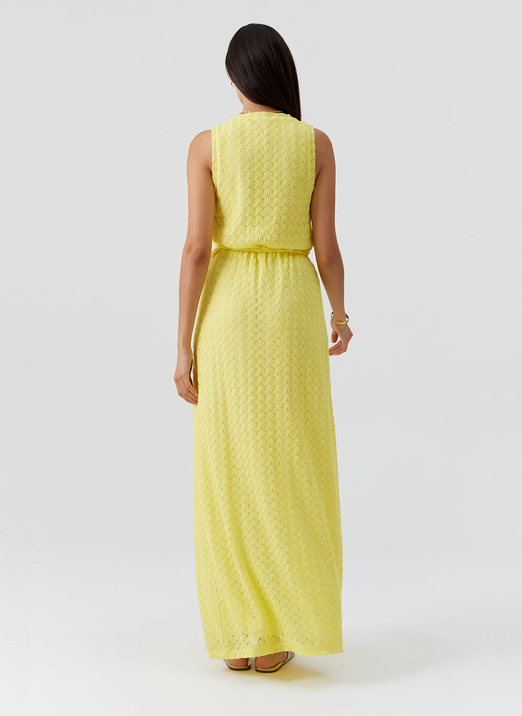 Zima Yellow Long Wrap Knit Dress | Official Site