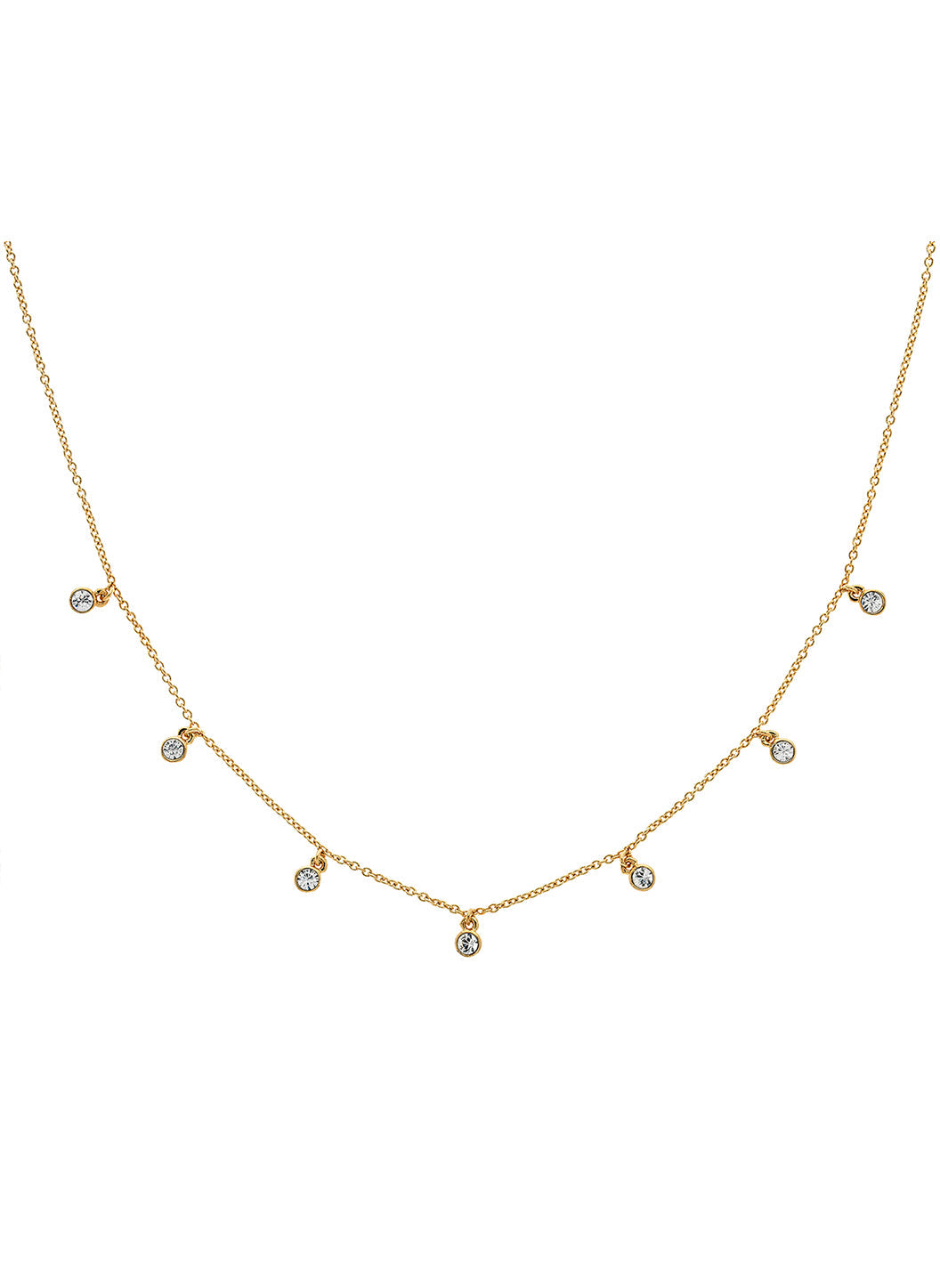 Gold Crystal Droplet Necklace