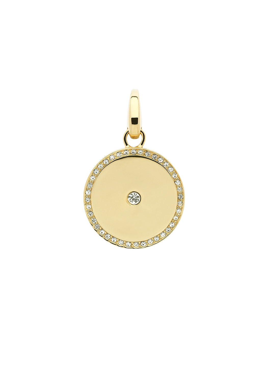 Gold Large Crystal Disc Charm