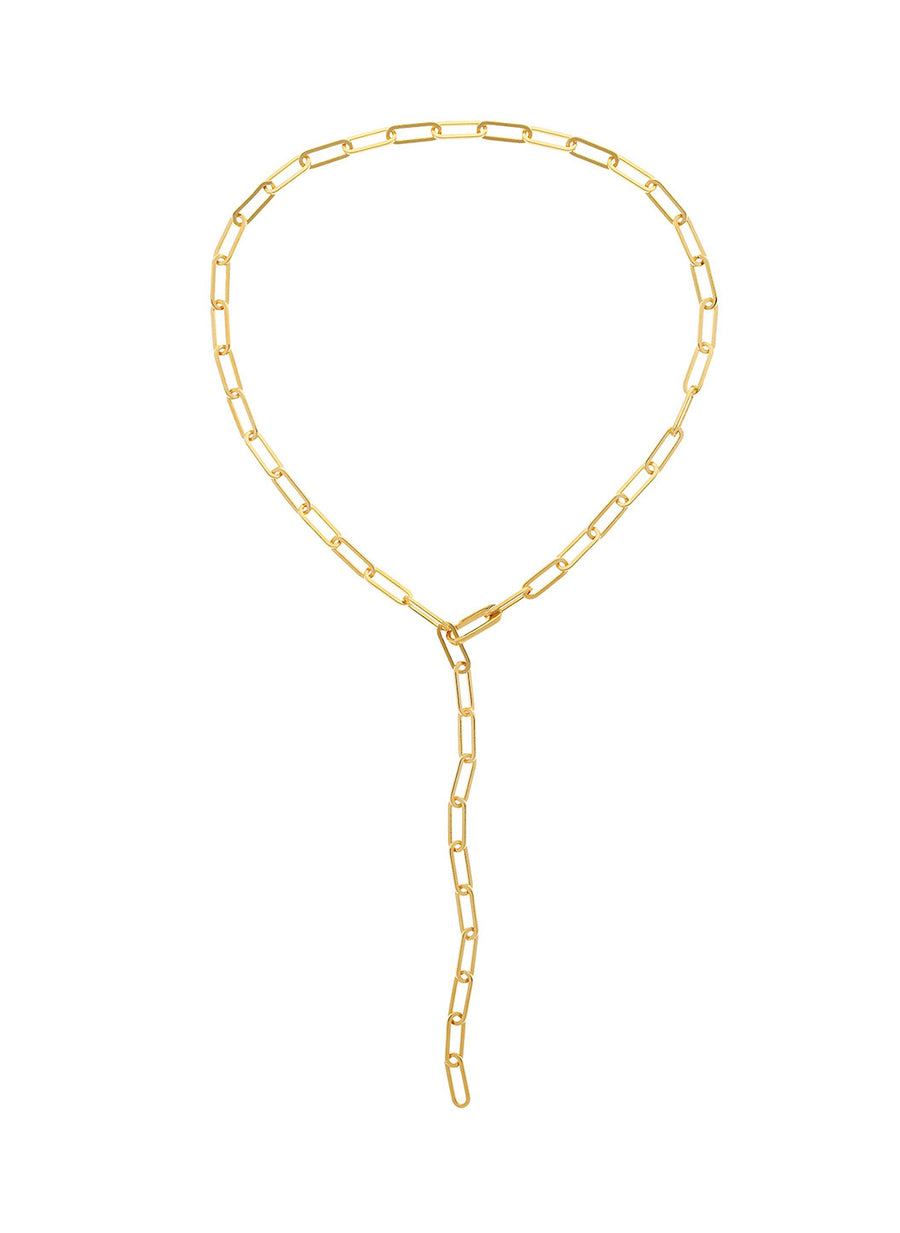 Gold Chain Paperclip Long Necklace