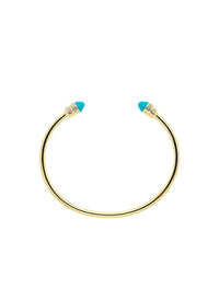 Gold and Turquoise Torque Bangle