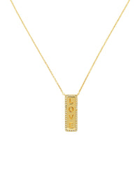 Gold Crystal LOVE Pendant Necklace