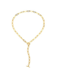 Gold Crystal T-Bar Necklace