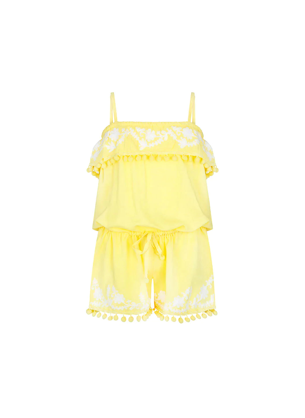 Girls Eisha Yellow/White Playsuit cut out