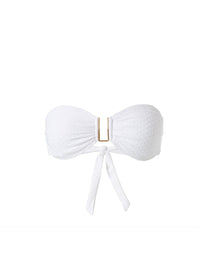 Barcelona White Waves Bikini Top