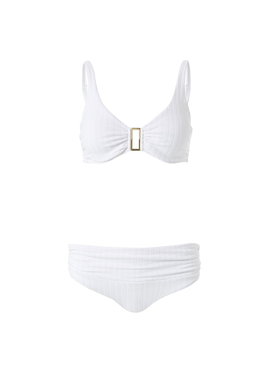 Bel Air Ribbed White Bikini Top