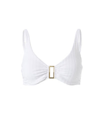 Bel Air Ribbed White Bikini Top