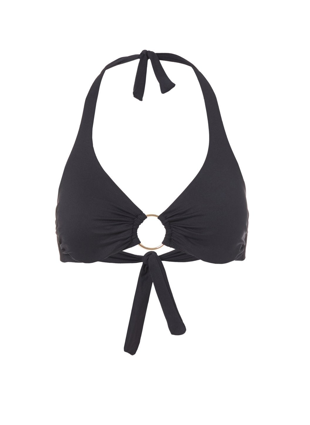 Brussels Black Halterneck Ring Supportive Bikini Top