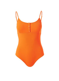 Calabasas Ribbed Papaya Swimsuit Cutout 