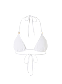 Exclusive Cancun White Ribbed Classic Triangle Bikini Top