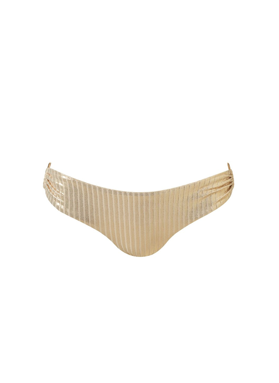 Evita Gold Ribbed Bikini Bottom