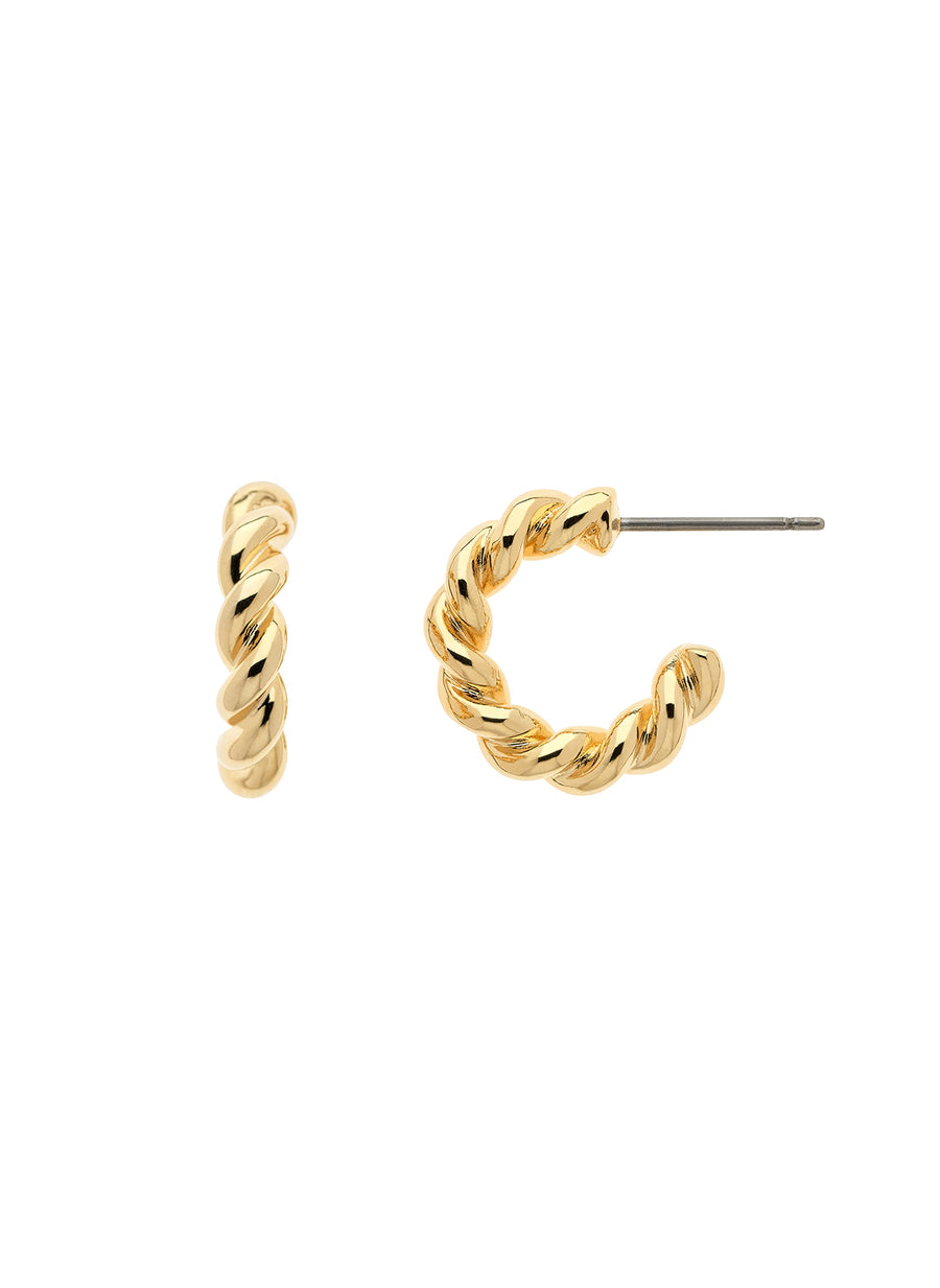 Gold Twist Hoop Earrings