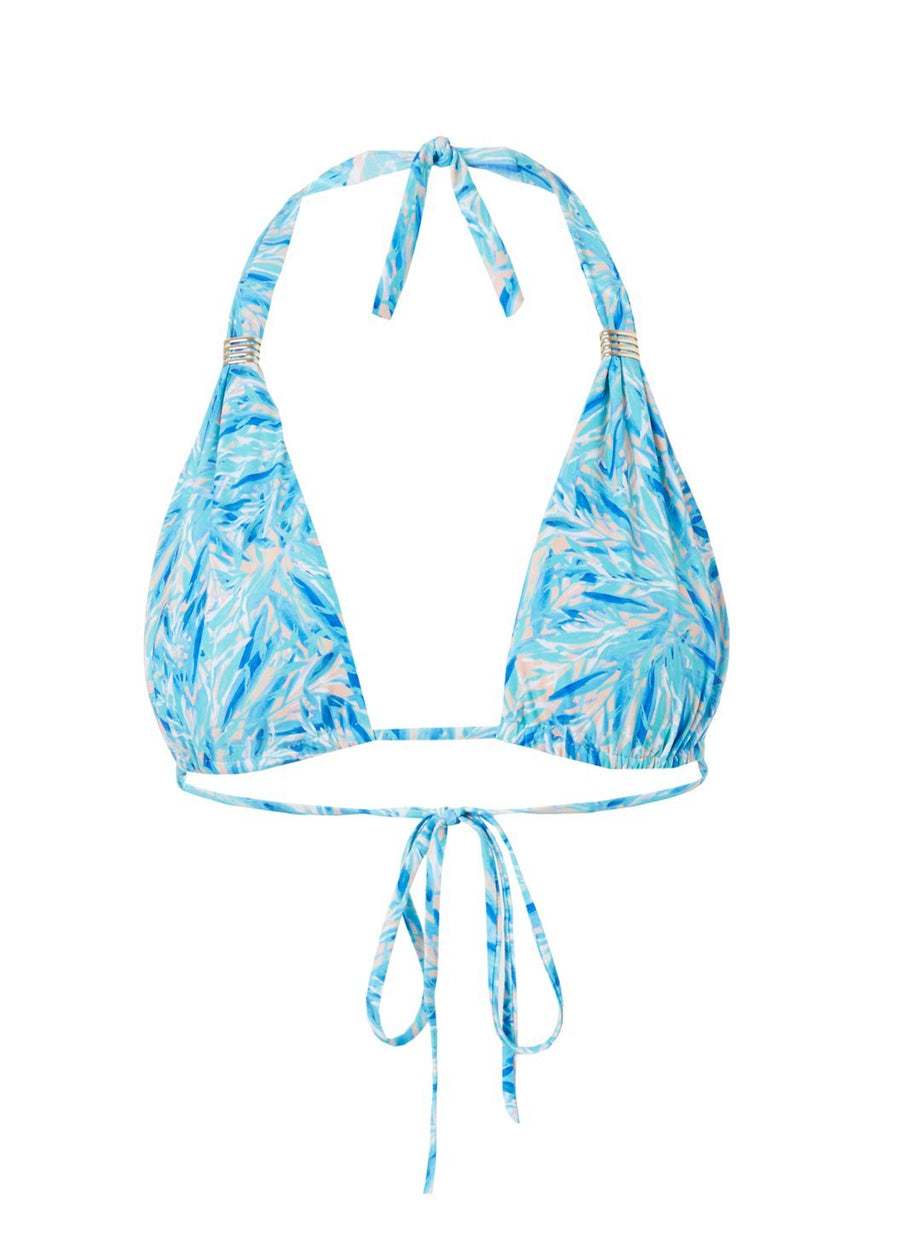 Grenada Blue Leaf Adjustable Halterneck Bikini Top