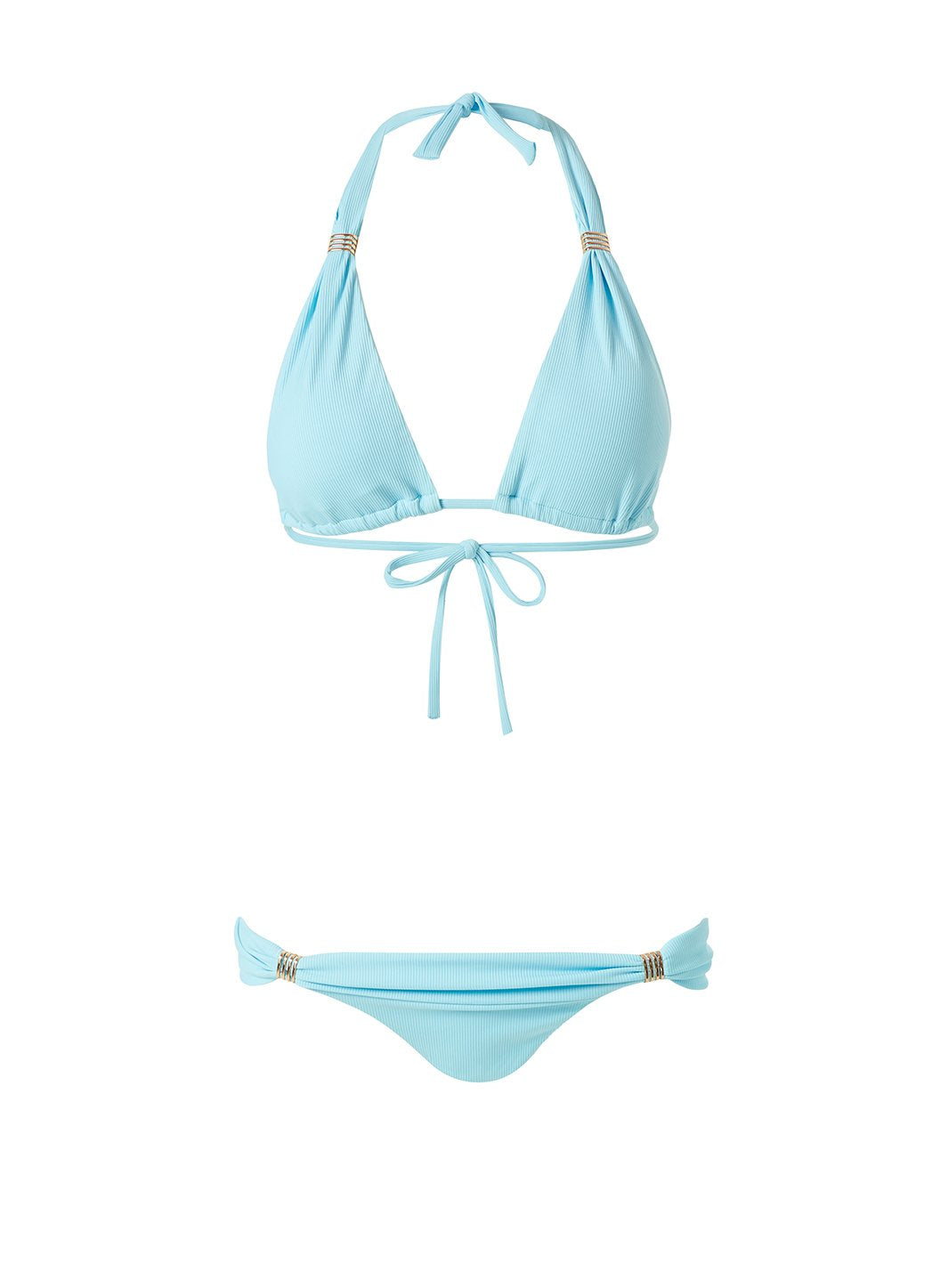 Grenada Ribbed Celeste Bikini Top