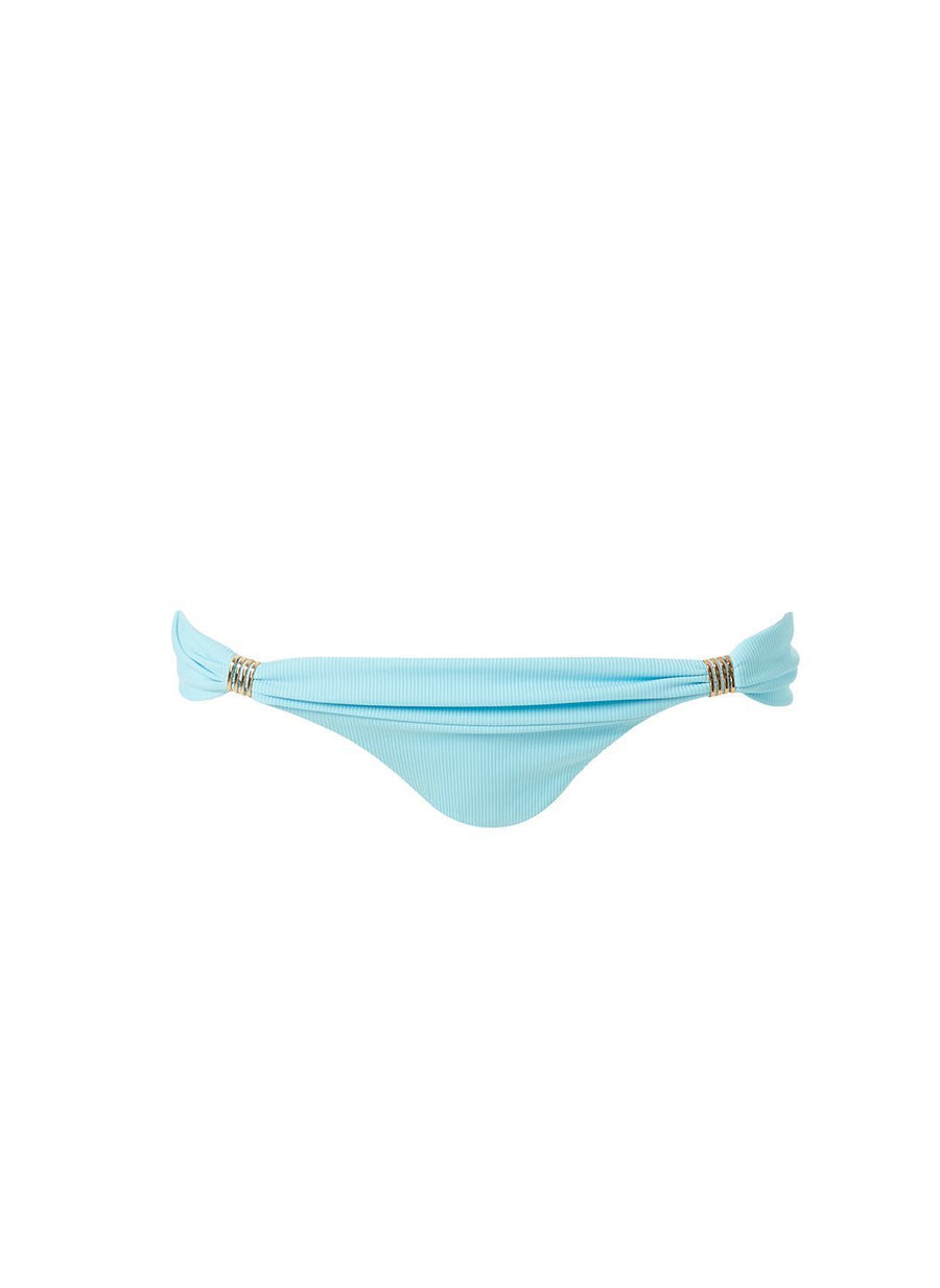 Grenada Ribbed Celeste Bikini Bottom Cutout 