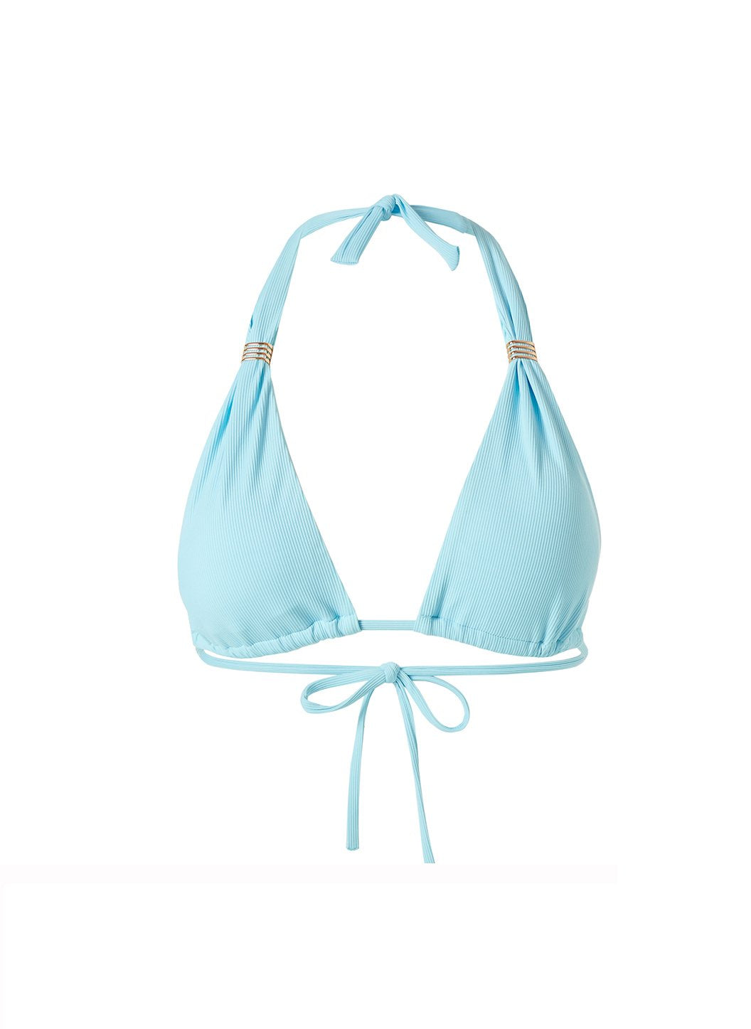Grenada Ribbed Celeste Bikini Top Cutout 