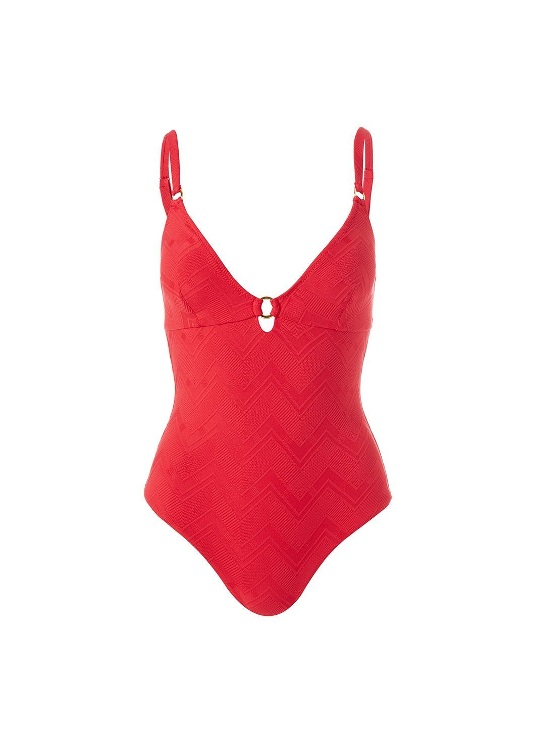 【MELISSA ODABASH】havana フリル swimsuit Havana Red Zigzag Swimsuit | Official US Site