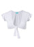 Kohsamui White Tie Front Frill Crop Bikini Top