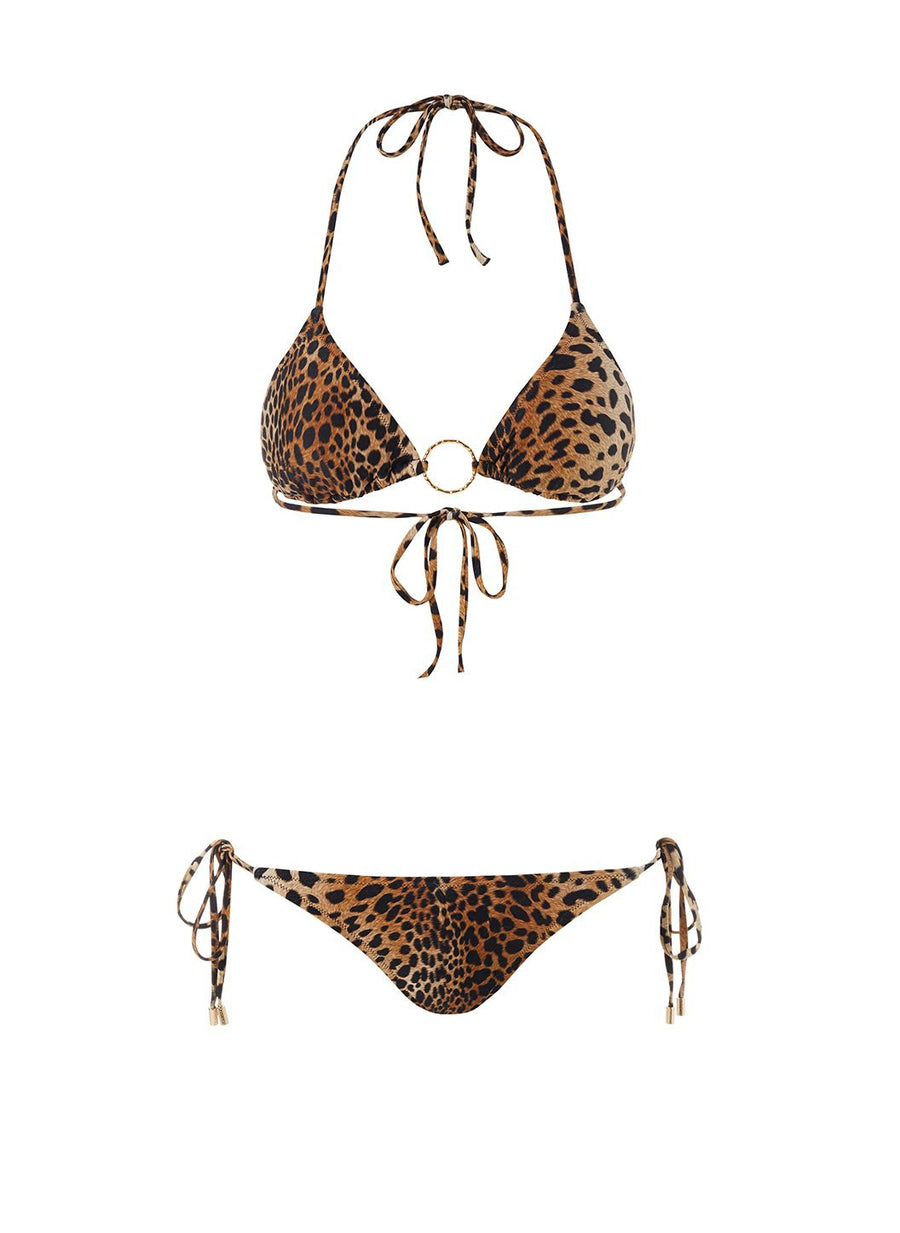  DASAYO Women's Leopard Print Triangle Bikini Bathing
