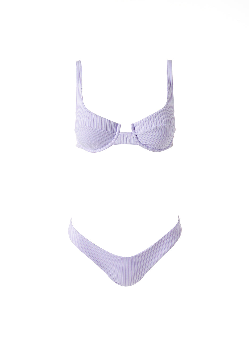 Monteral Lavender Ribbed Bikini Cutout