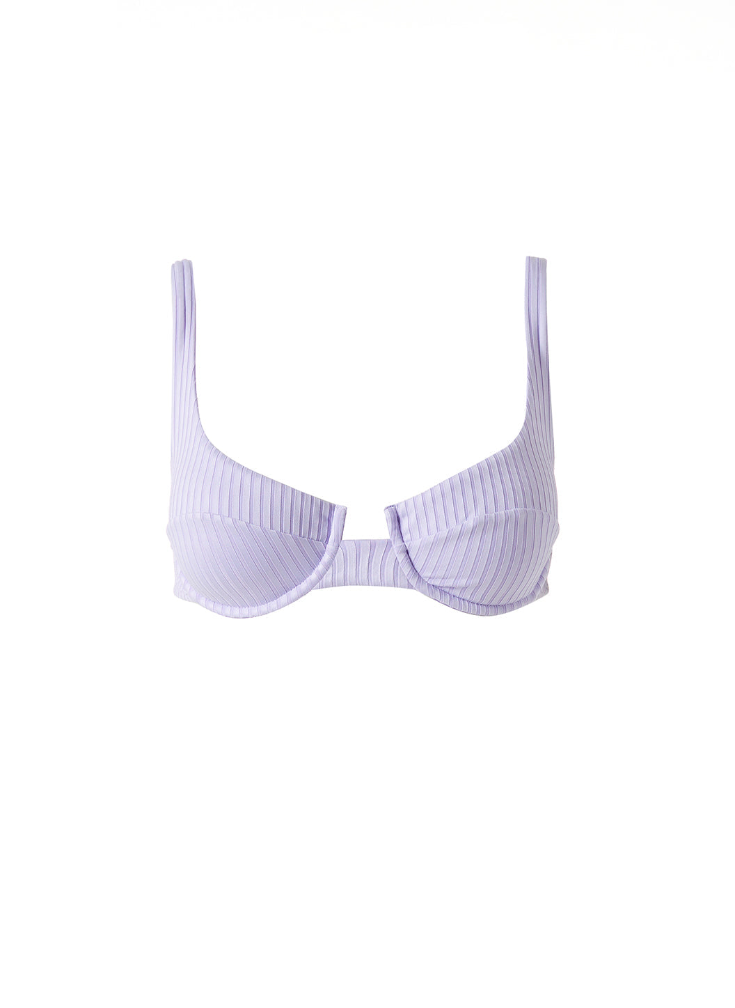 Montreal Lavender Ribbed Bikini Top Cutout