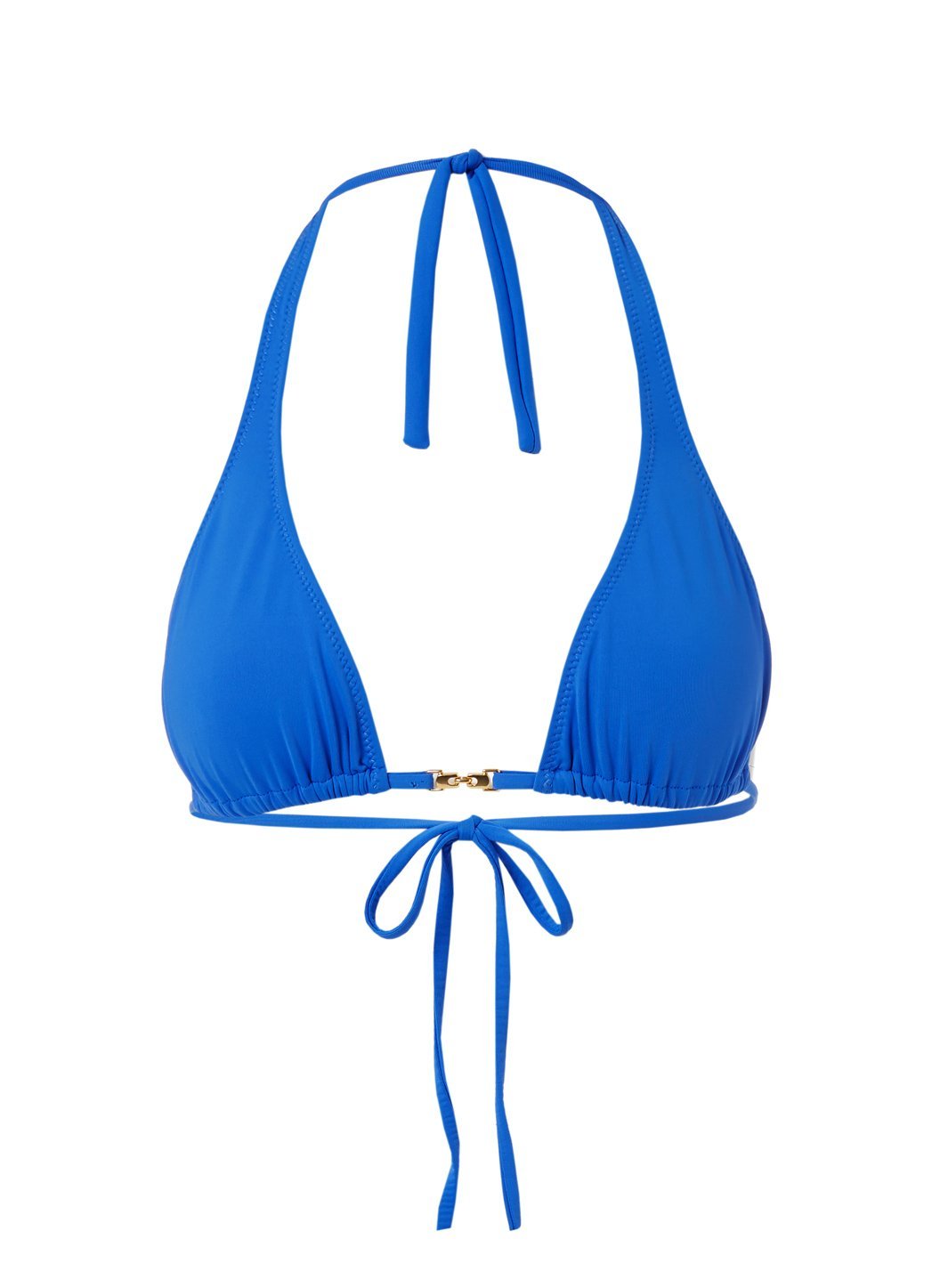 Mustique Cobalt Halterneck Gold Link Bikini Top