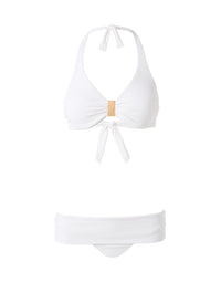 Provence White Pique Bikini Top