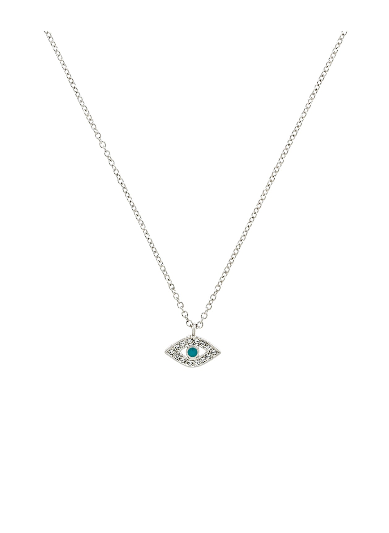 Rhodium Crystal Eye Pendant