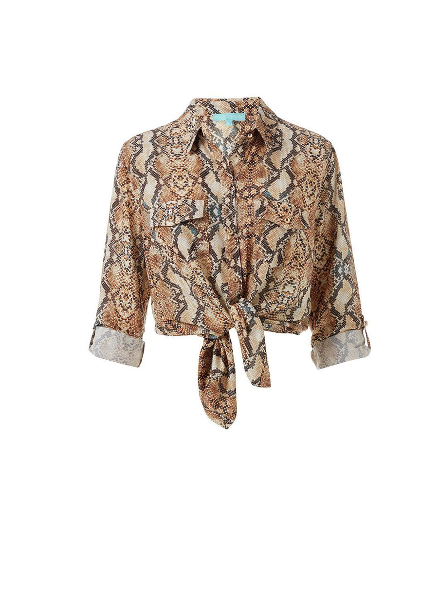 Robyn Snake Print Shirt Cutout 