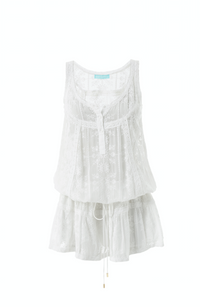 Jas White Embroidered Short Beach Dress