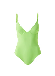 Melissa Odabash Seychelles Lime V-Neck Tie Back Swimsuit | Official Website