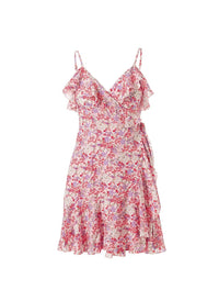 Simona Ditsy Pink Dress Cutout 