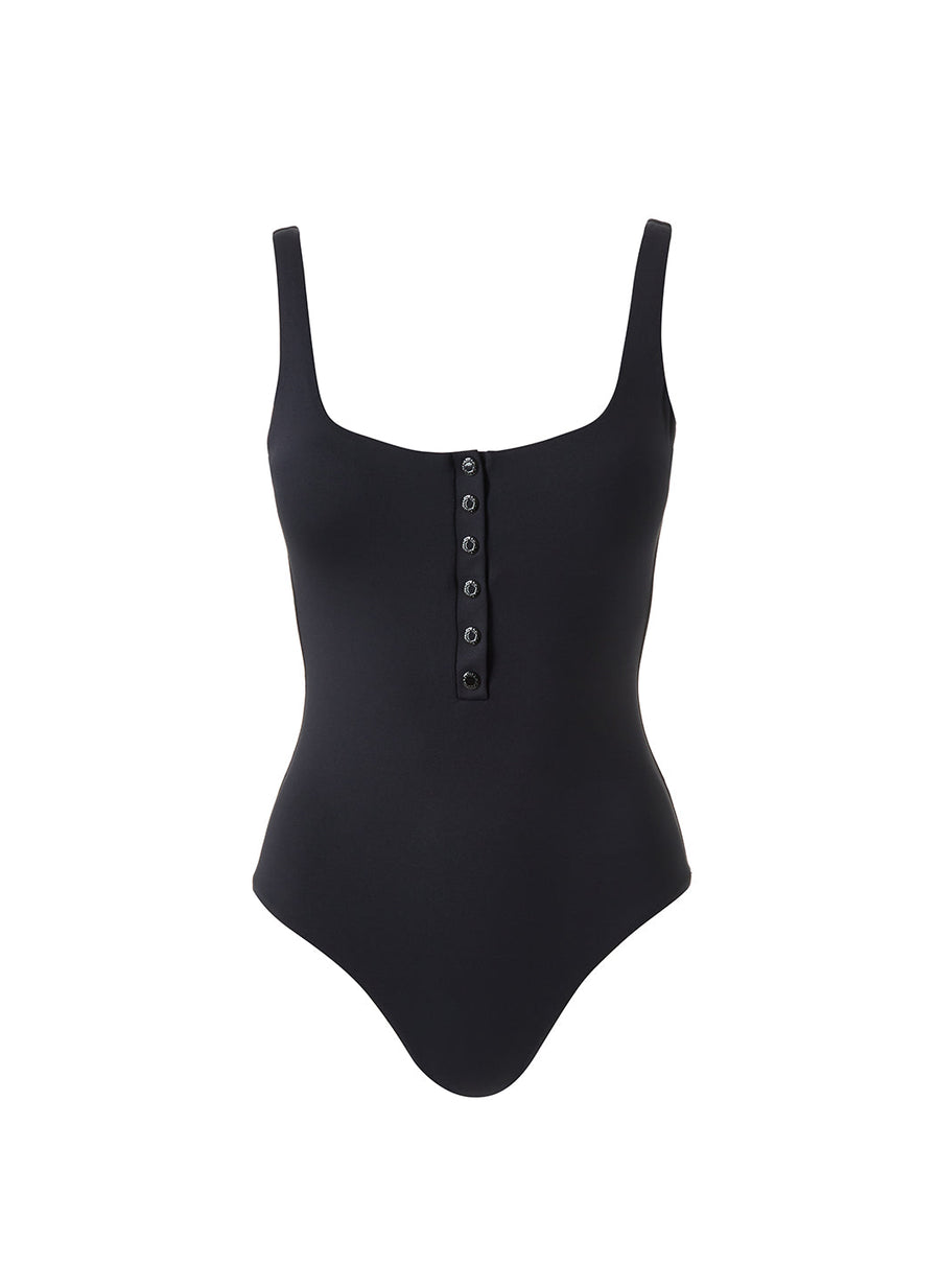 Alexia P, soft black one-piece swimsuit