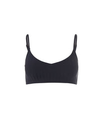 Tortola Ribbed Black Bikini Top