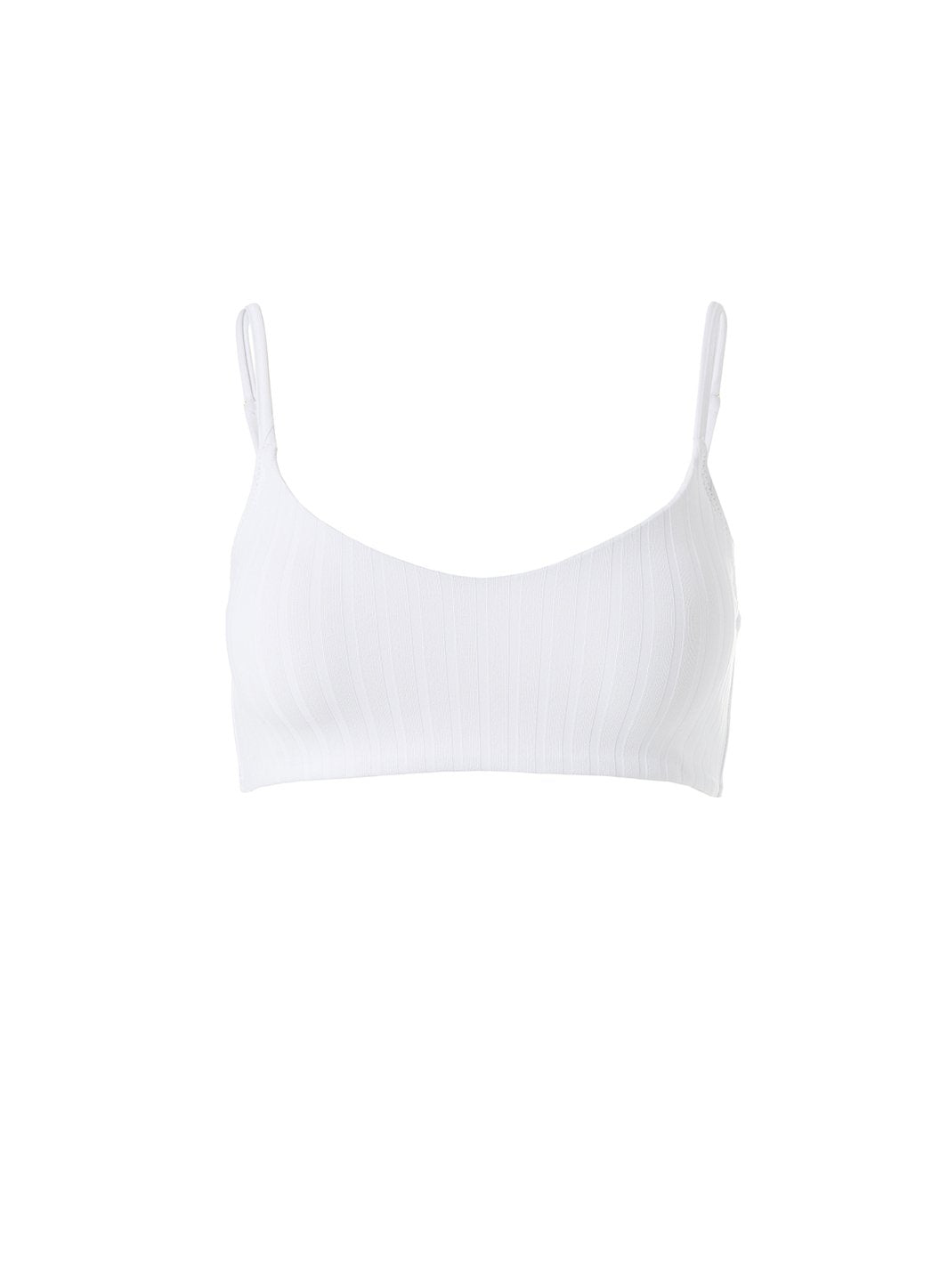 Tortola Ribbed White Bikini Top
